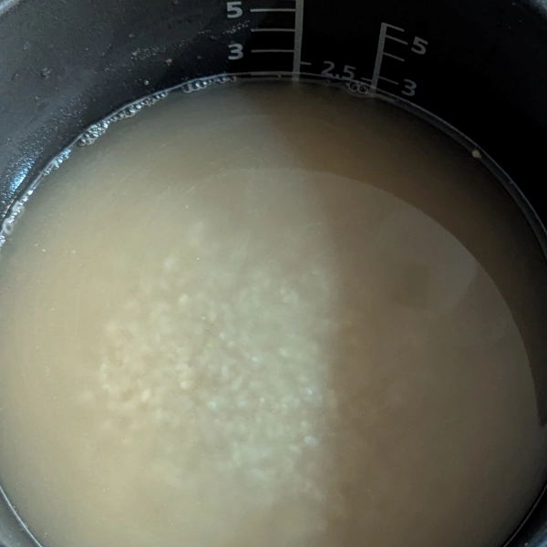 小さじ1杯の『菊芋粉末・極』が混ざったお米